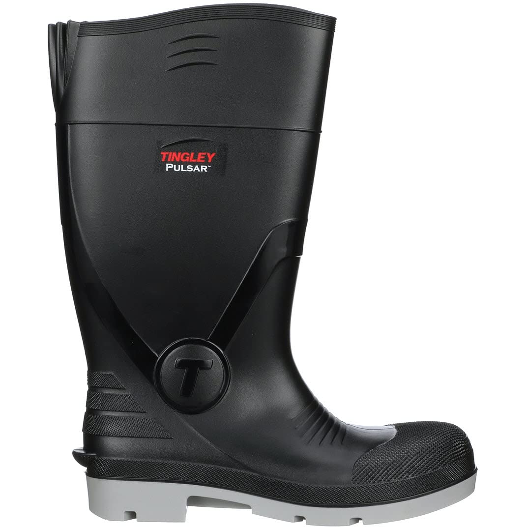 Tingley 43151 Pulsar PVC Plain Toe Knee Boot, Gray/Black