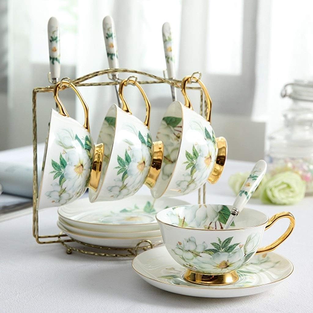 Beautiful Creative Bone China Coffee Cup Set Phnom Penh Afternoon Flower Tea Gift Sets/a Teacups (Color : B)