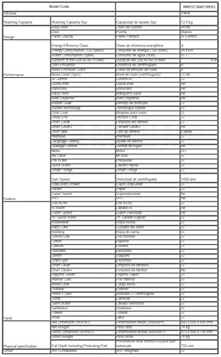 Lave linge Hublot 12 Kg Ww12t504dtw Samsung - vue 9