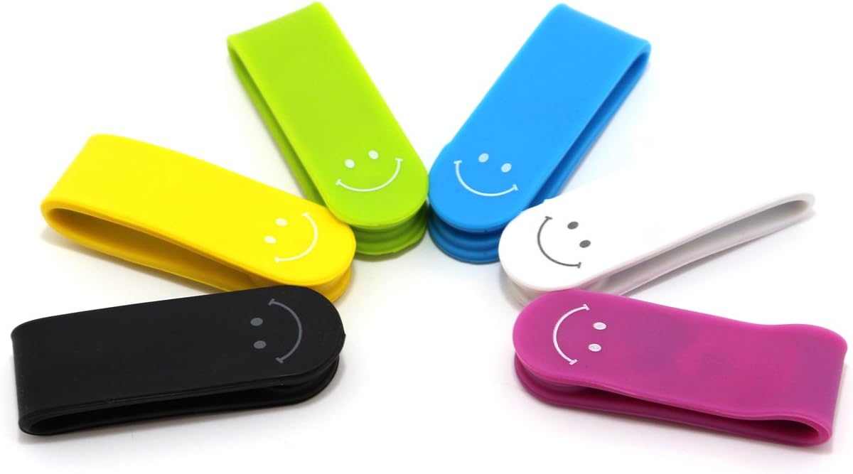 Amazon アクアランド Aqualand 万能クリップ マグネットクリップ ６色セット スマイルマーク 6色セット 配線アクセサリー 文房具 オフィス用品