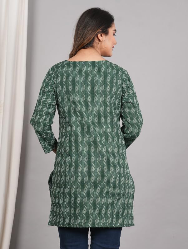 Image of Women Cotton Printed Kurti for Women | Stylish, Casual, Regular, Soft & Cozy, Comfortable Short Kurti
