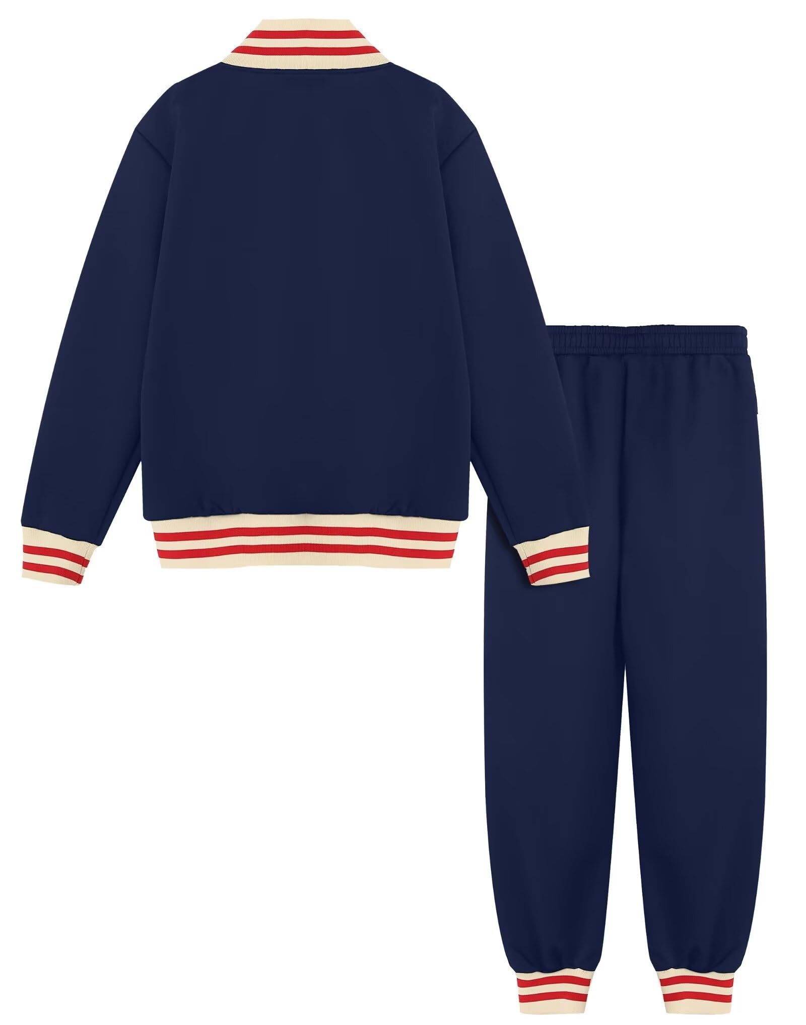 Conjunto de chándal de manga larga con cremallera completa para niño, chaqueta activa y pantalones deportivos, 2 piezas, para niños de 4 a 12 años