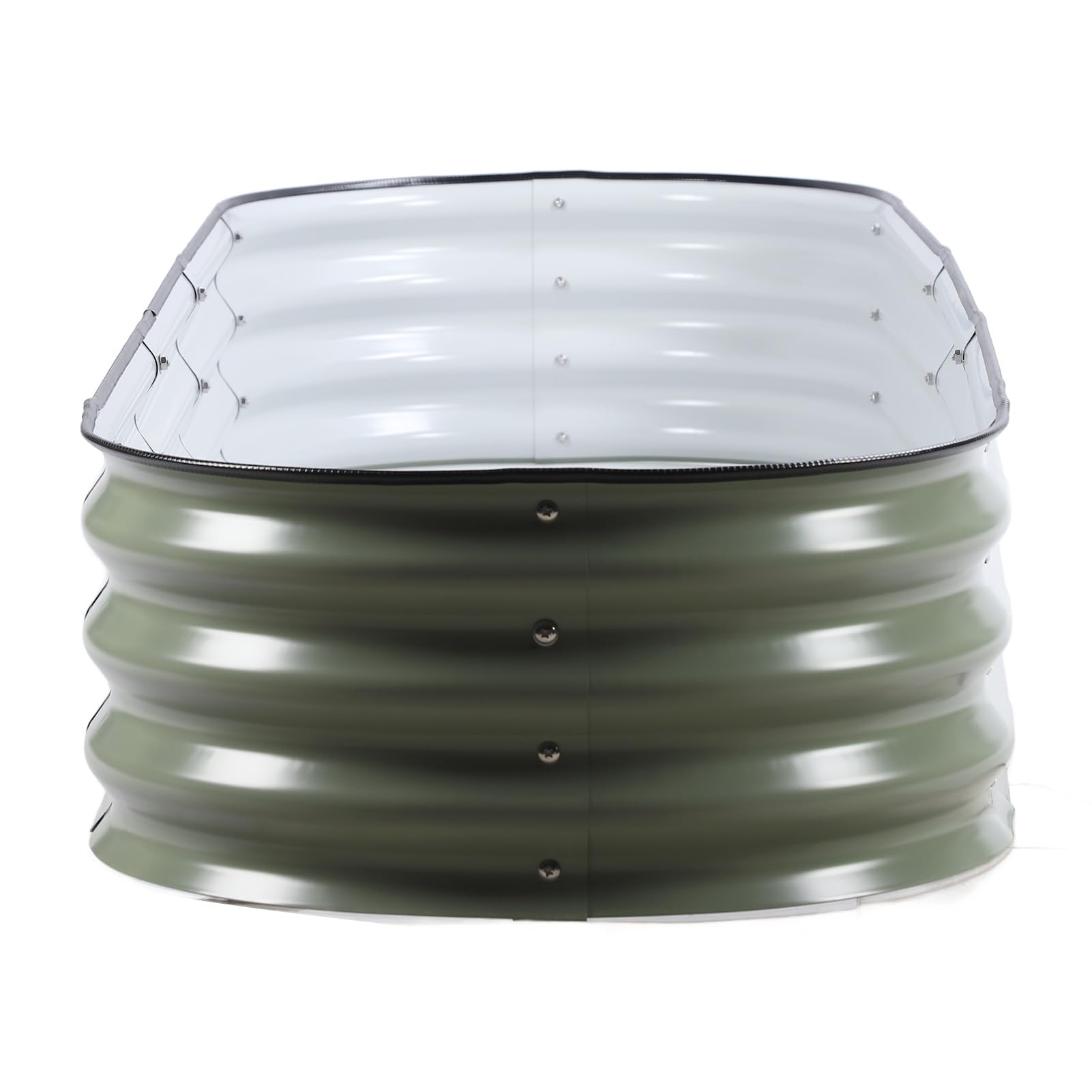 Kit Letto da Giardino Rialzato, Fioriera Rialzata in Metallo Resistente con Bordi Arrotondati Fai da Te Facile da Installare Spessore Maggiore per le Piante (Verde chiaro)