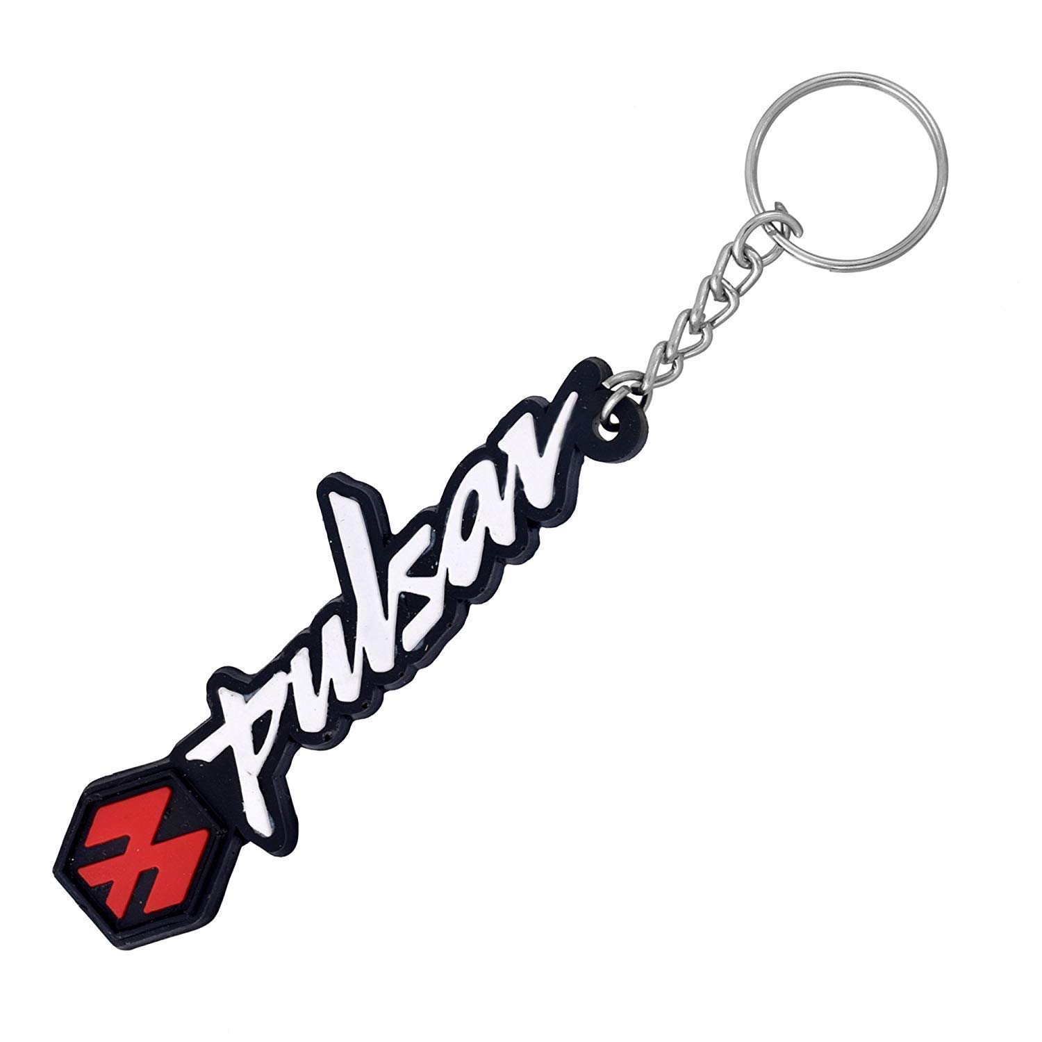MJ Ragav Single Sided Pulsar Bike Scooter Logo Rubber Key Ring Key-chain for Car Bike