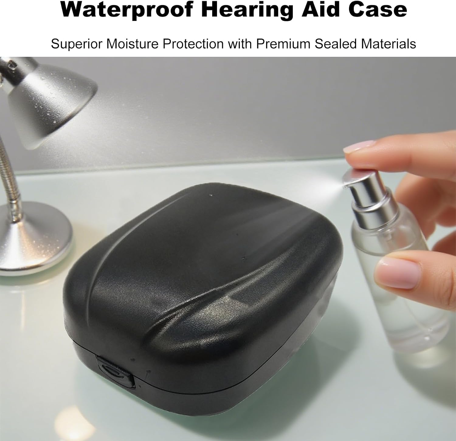 Hearing Aid Case Hard Waterproof Travel Case Pocket Size for Hearing Aids Includes Small Cleaning Tools Brush with Covers Compact Storage Cases for Accessories and Daily Use