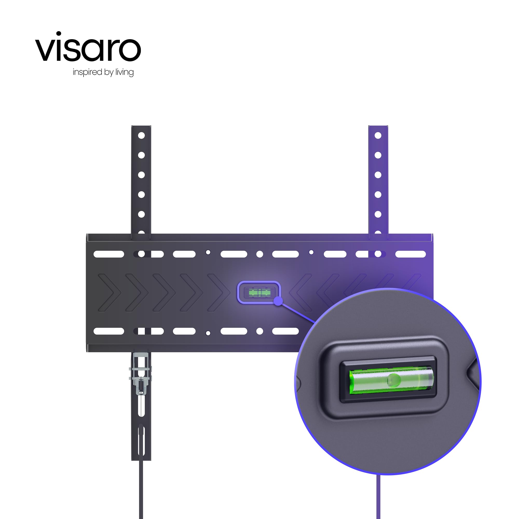 Visaro WMF75 Support TV Mural Fixe 43-75 Pouces, VESA 400x400