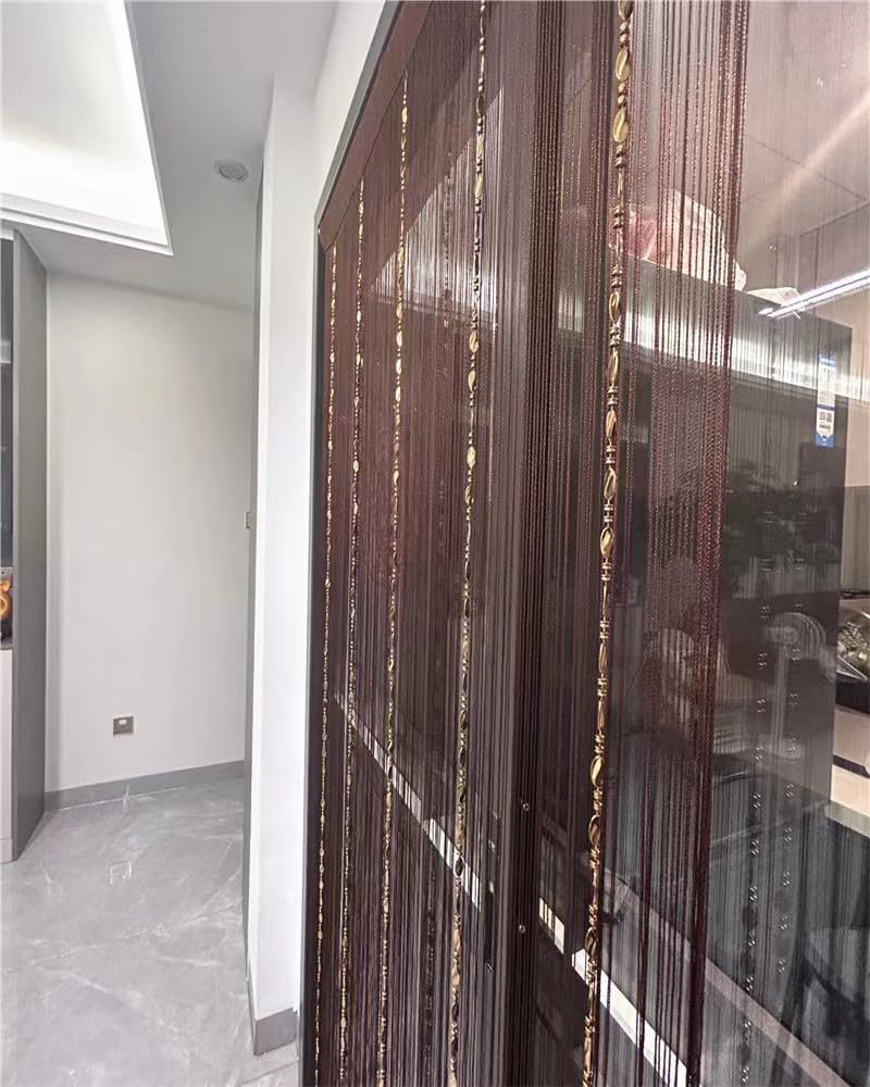 ave split 100cmX200cm Decorative Door String Curtain Beads Wall Panel Fringe Window Room Divider Blind for Wedding Coffee House Restaurant Parts Door Divider Beads Tassel Screen Decoration (coffee25) thumbnail