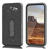 For Samsung Galaxy Rugby Pro I547 Hard Back Case + Holster Belt Clip Stand Black