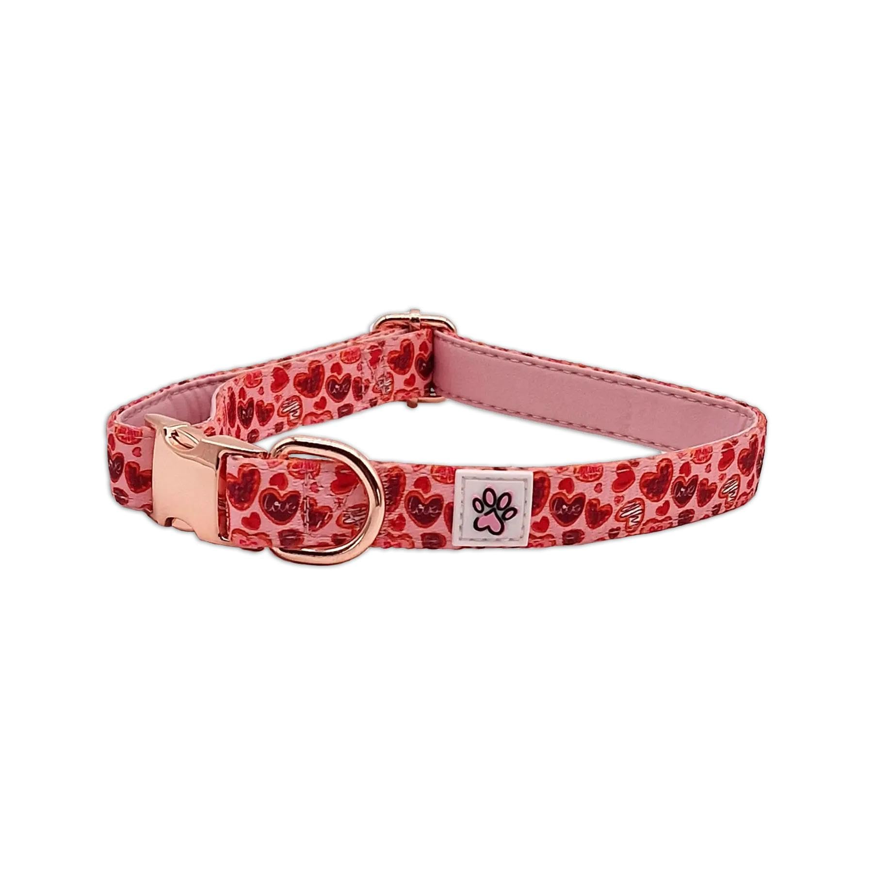 Collier souple pour chien rose et rouge Love at First Bark
