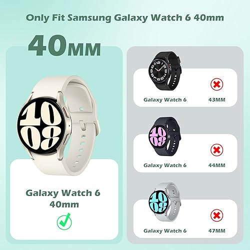 Miniatura 3 de MoKo Funda protectora de 5+5 piezas compatible con Samsung Galaxy Watch 6 de 1.575 pulgadas, resistente a los arañazos y protector de pantalla de