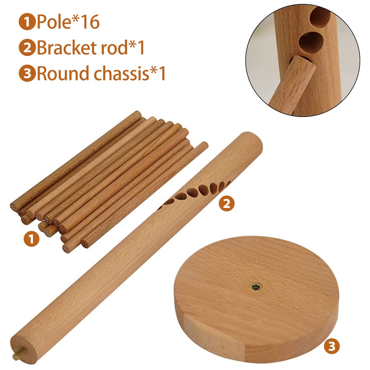 Pasta Drying Rack Collapsible Wood Pasta Dryer Pasta Hanger Pasta Stand with 16 Suspension Rods Easy to Transfer Spaghetti Noodle Drying Rack Pasta Rack for Fresh Pasta, Noodles and Spaghetti