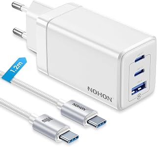 NOHON Caricatore USB-C Rapido Caricabatterie: 65W GaN Alimentatore PD 3.0 con Cavo USB...