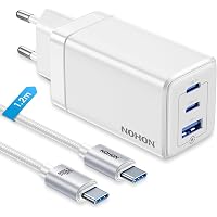 NOHON Caricatore USB-C Rapido Caricabatterie: 65W GaN Alimentatore PD 3.0 con Cavo