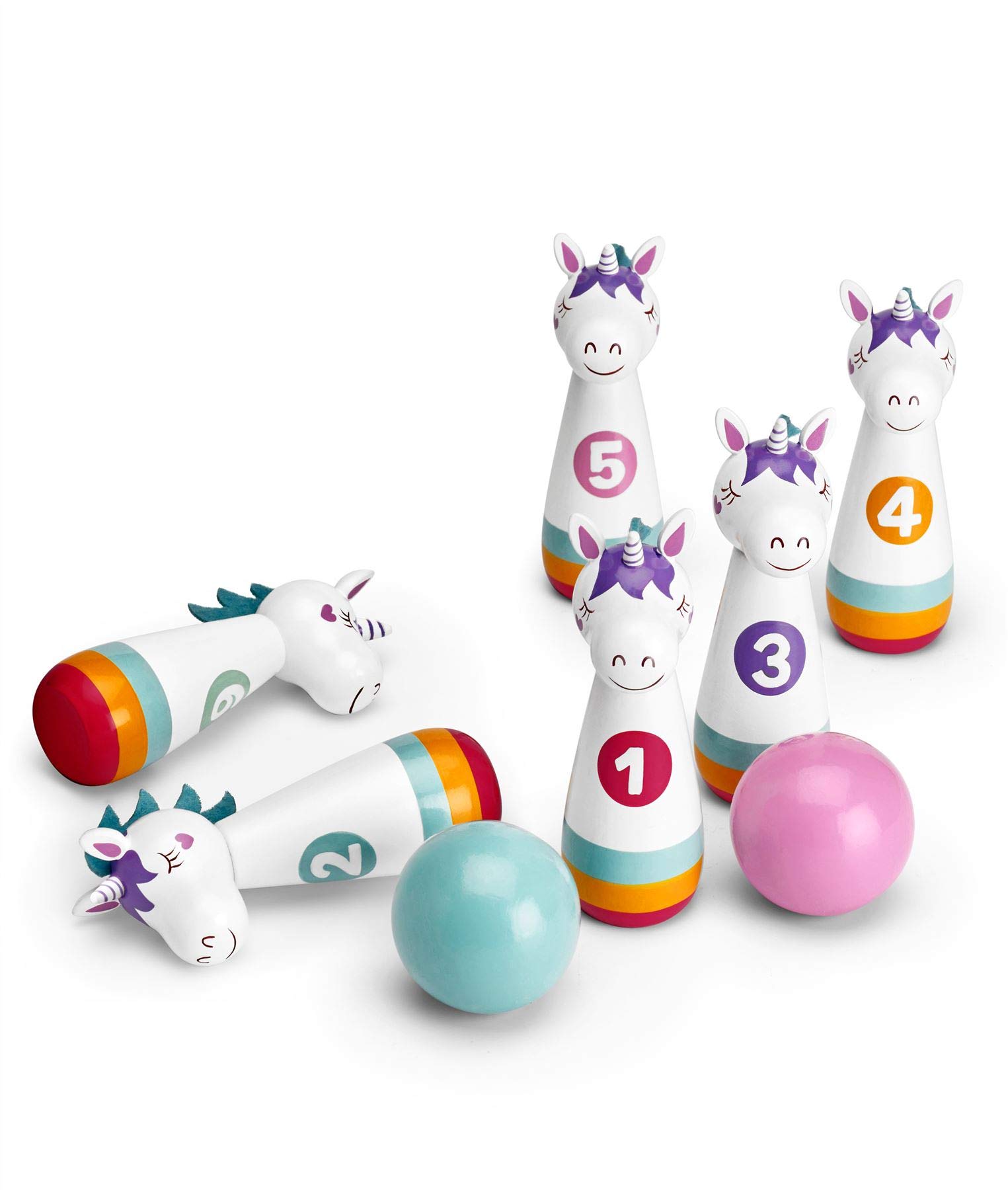 Mousehouse Gifts - Kinder Kegel-Set - Einhorn-Design - Holz