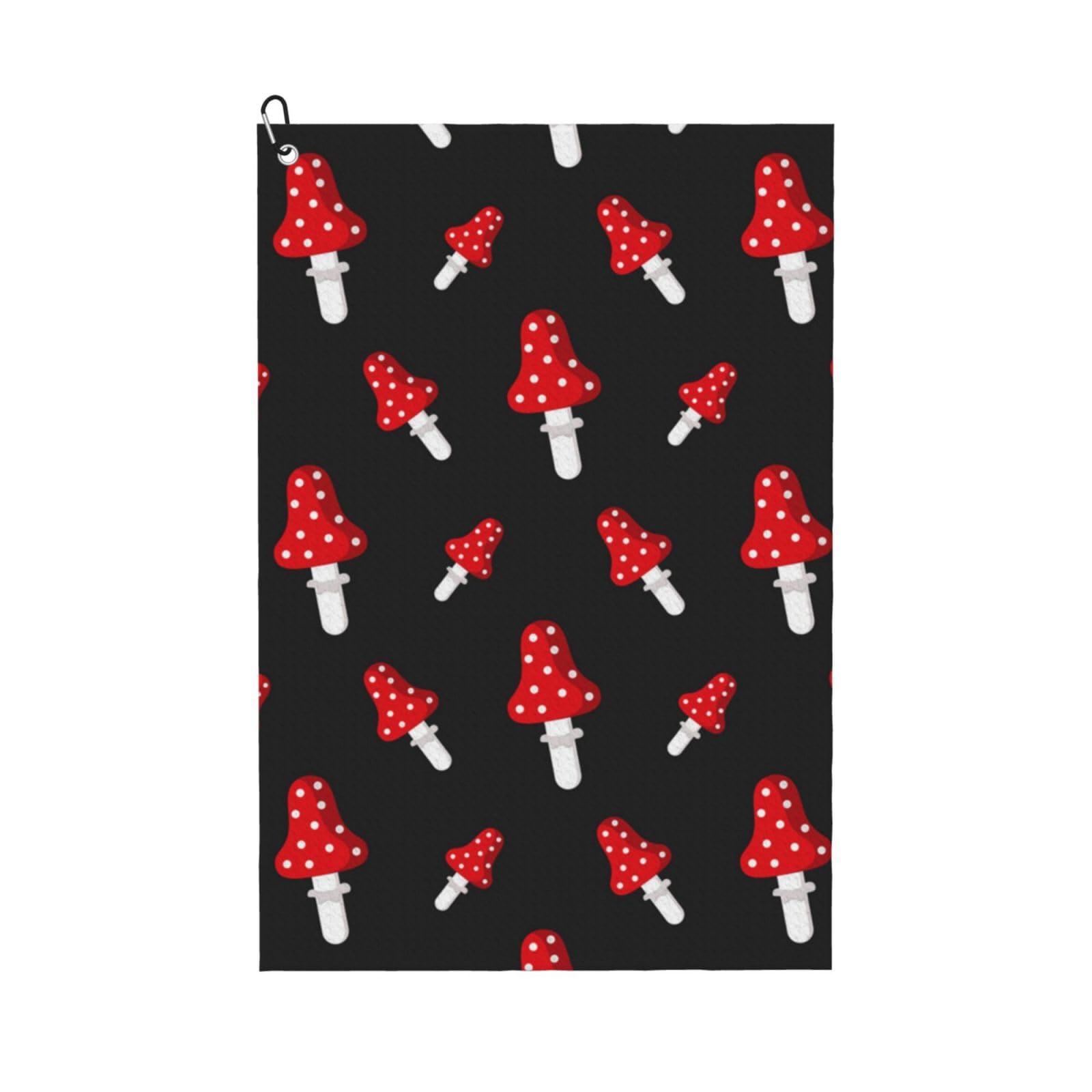 Hnnkloy Amanita Mushroom Pattern, 16x24 in Portable Waffle Golf Towels with Carabiner Clip for Golf Bag
