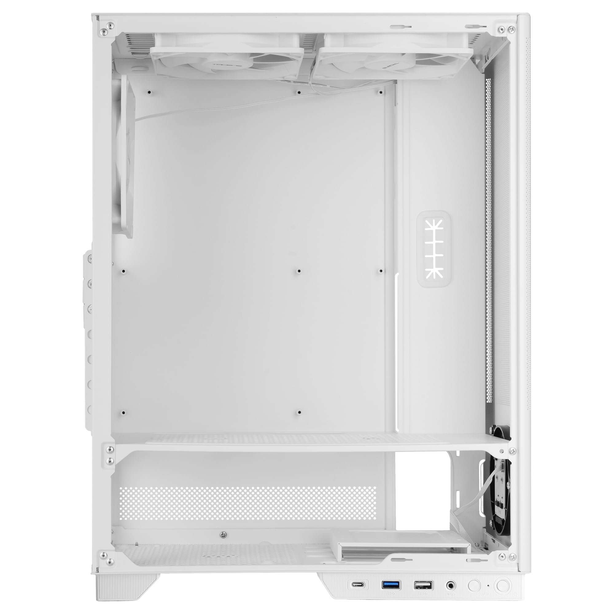 Tacens SAGITTA20, Obudowa PC ATX, Wyświetlacz LED z Temperaturami w Czasie Rzeczywistym, 3x Wentylatory 120mm, Boczne Szkło Hartowane, Przednia Metalowa Siatka Przeciwkurzowa, CableHatch, Biały