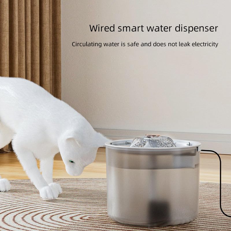 Image of Pet Water Fountain Super Silent - Water Fountains for All Pets Indoor - Suitable for Cats, Birds, Rabits and Dogs (WAssabi Mist 01, 1.8L)