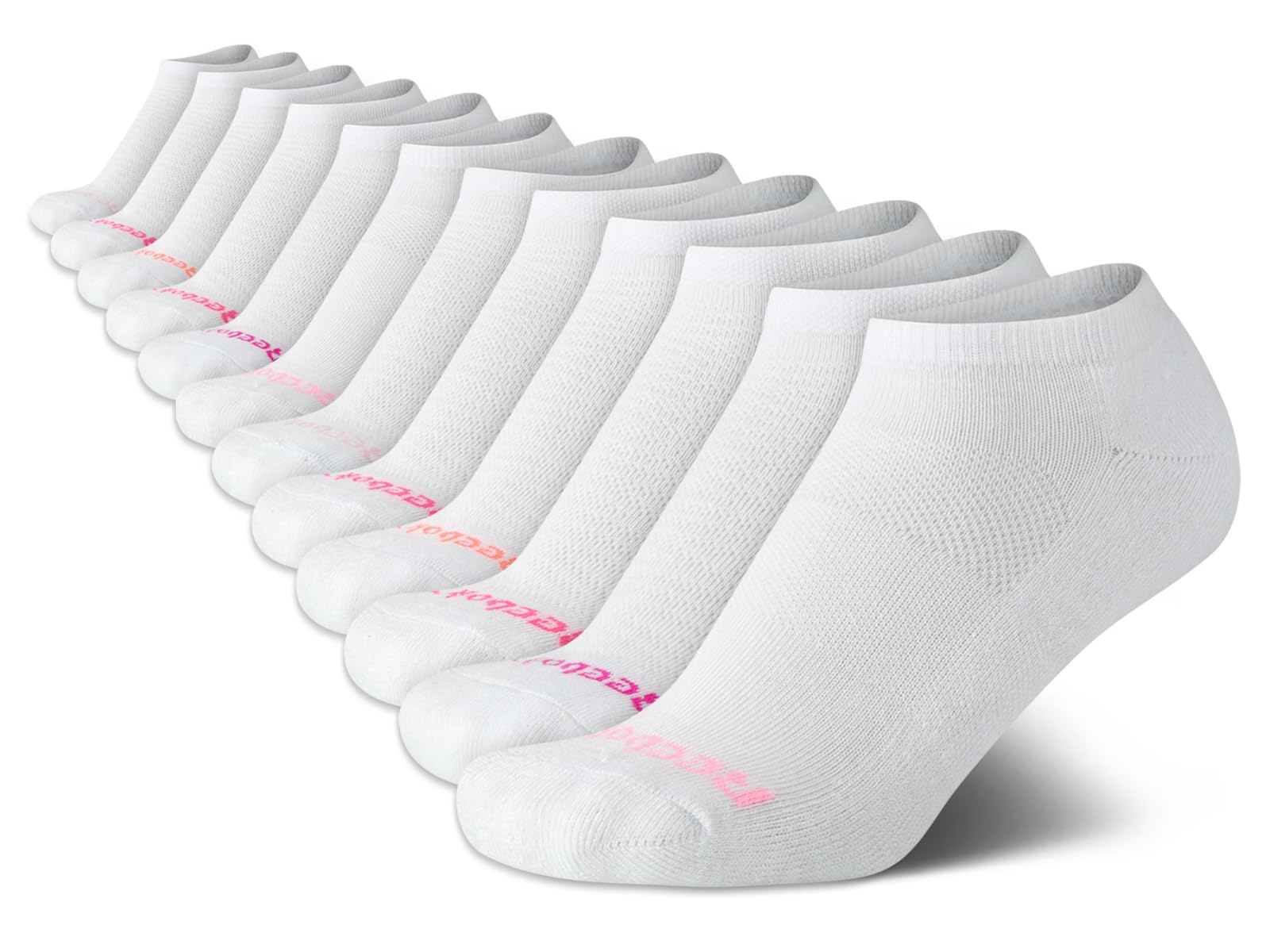 Reebok Womens No Show Socks Moisture Wicking Cushion Low Cut Socks 12 Pack