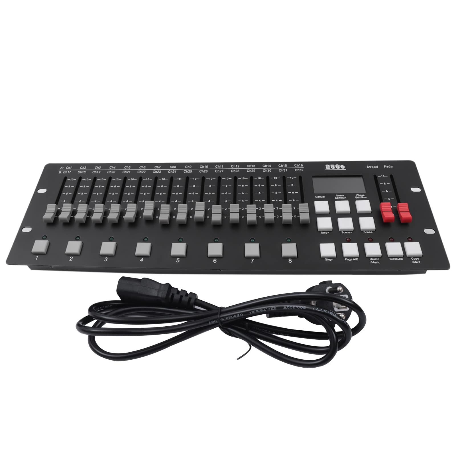 DMX, controller Dmx, 256 canali, con indicatore LED HD, connettore 3 in 1, Dmx Pult DJ Equipaggiamento, mixer luce per DJ, palcoscenici, discoteche, discoteche, feste, matrimoni