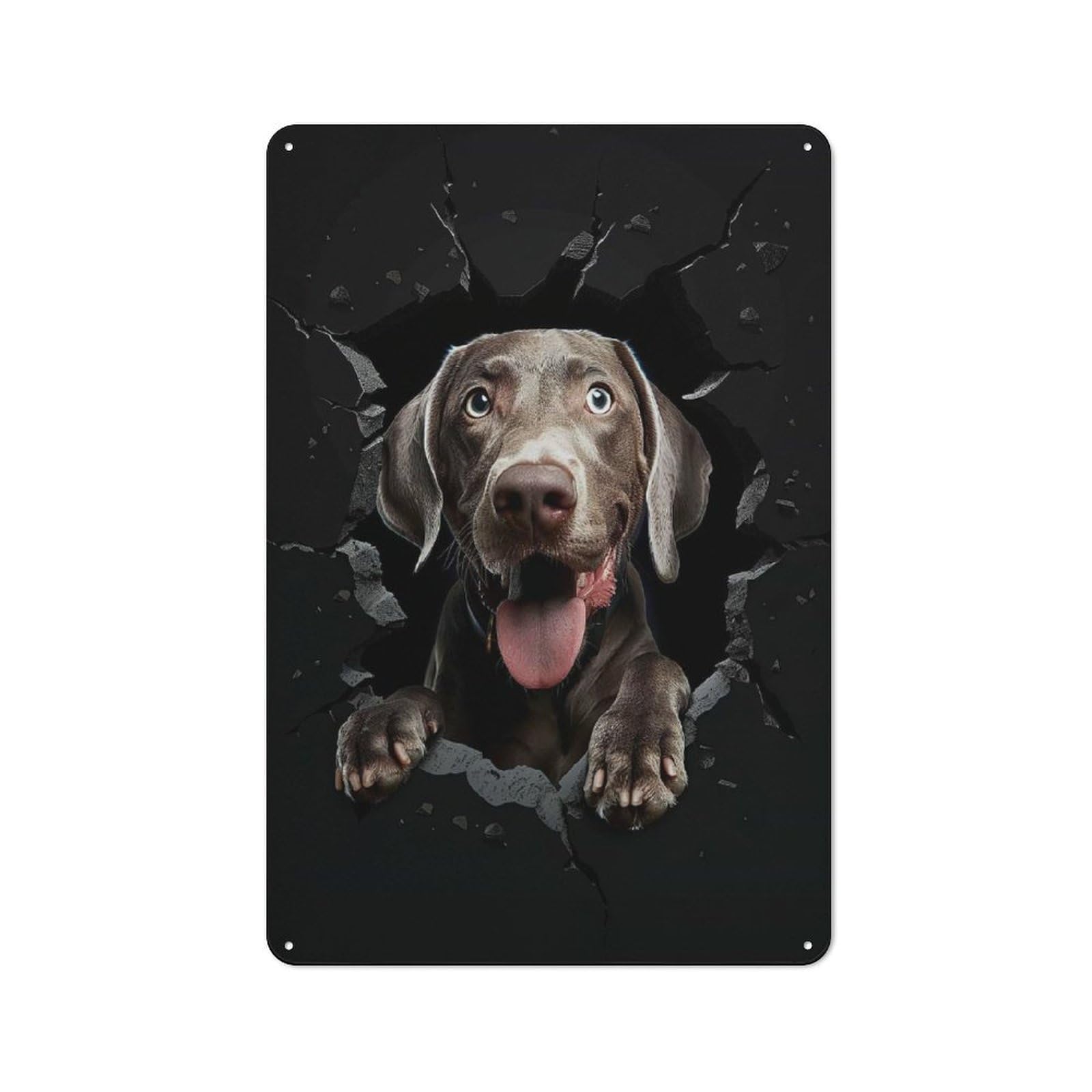 Junmoney Style-22 Weimaraner Printed Metal Sign 30X20cm For Dining Room Or Kitchen, For Kitchen Wall Decor Lovers