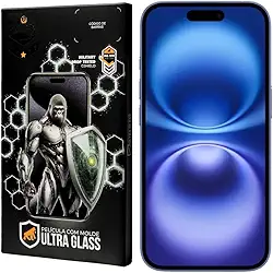 Gshield Película de Vidro Temperado Ionizado Anti-Reflexo Anti Impacto 100% de sensibilidade Tela Toda, Ultra Glass para (iPhone 16)