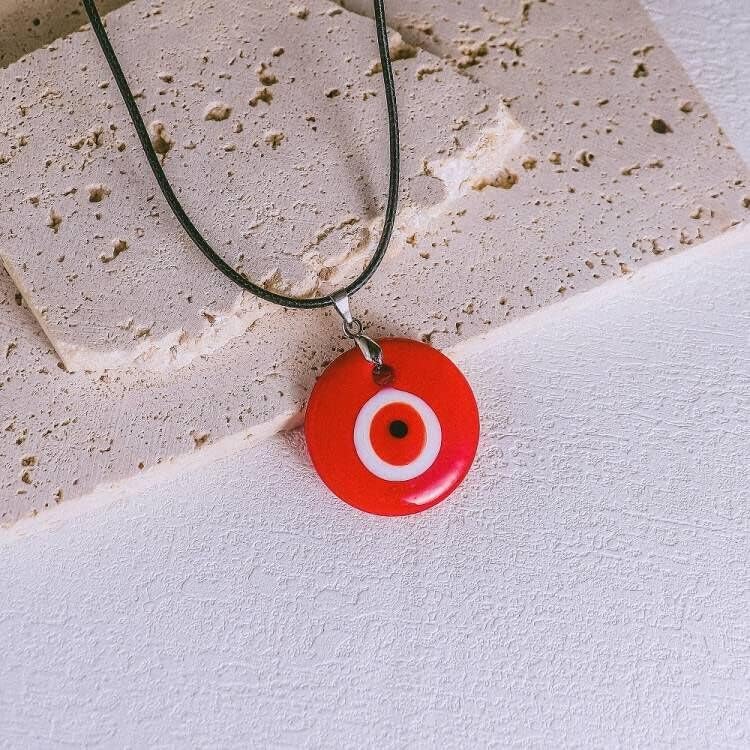 Fuqimanman2020 Lucky Blue Glass Turkish Evil Eye Pendant Necklace Set Leather Rope Hamsa Hand for Women Men Protection Ojo Prayer Religious Amulet Jewelry - Image 4