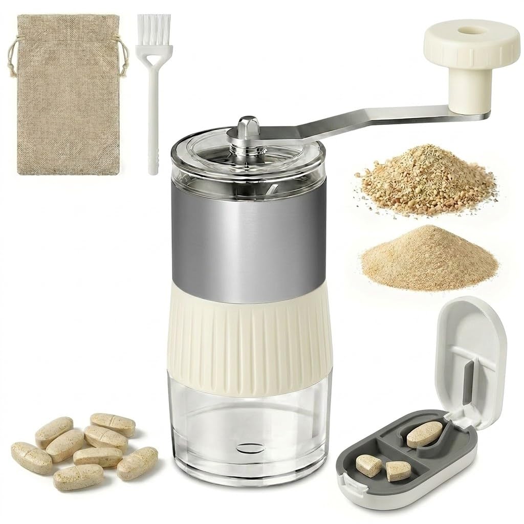 Small Manual Pill Crusher Grinder with Hand Crank,Fine Powder for Elderly — Amazon image 9