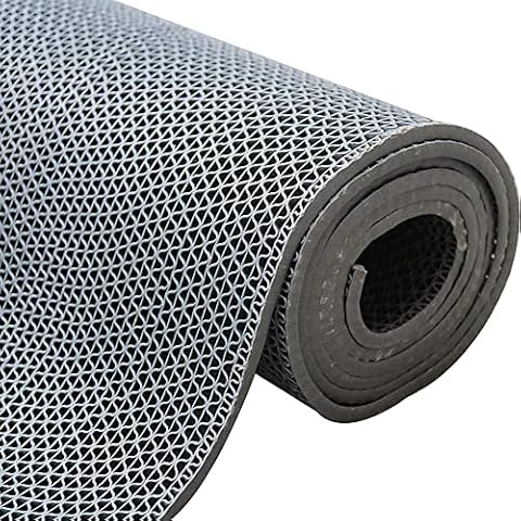 BWKJMY Drainage Non Slip Floor Mat 3x10 Ft 5.5mm Thick,Garage Pools Restaurant Bars Bathroom Patio Outdoor Indoor Splash Matting, Waterproof Carpet Grey Mat Cover