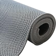 tonchean Non-Slip Drainage Floor Mat 3x10Ft Commercial PVC Mesh Hollow Mats Pool Bath Shower Wet Area Floor Mat 0.22 Thick Versatile Heavy Duty Rugs for Kitchen Washroom Restaurant Bars Garage-Grey