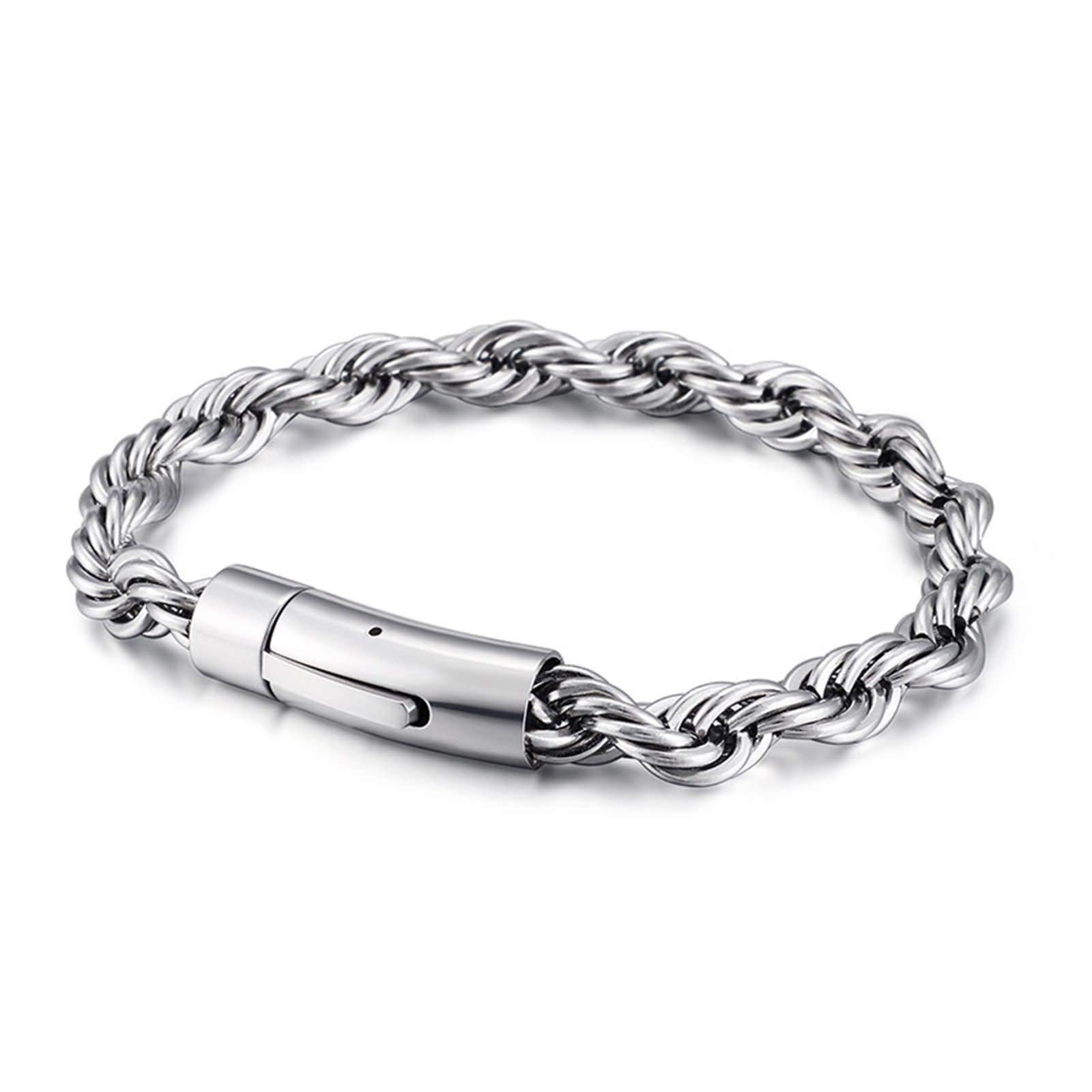 ANAZOZPulsera Hombre Moderna,Pulsera Cadena Acero Inoxidable Cadena Pulseras
