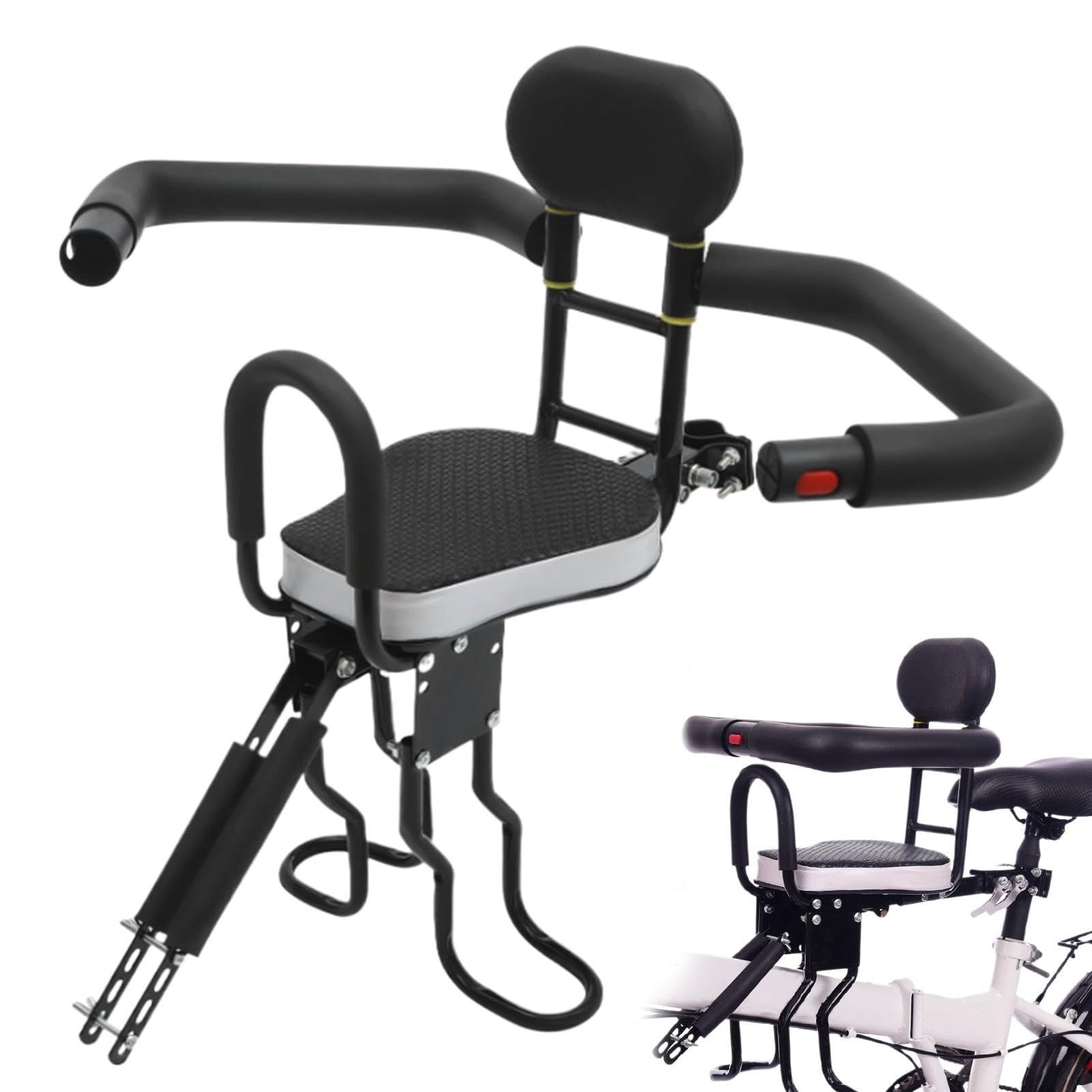 Seggiolino da Bicicletta Anteriore/Posteriore per Bambini | Sicuro E Confortevole Per Bambini Seggiolino Con Poggiapiedi A Tre Livelli, Per Bambini Da 1 A 5 Anni