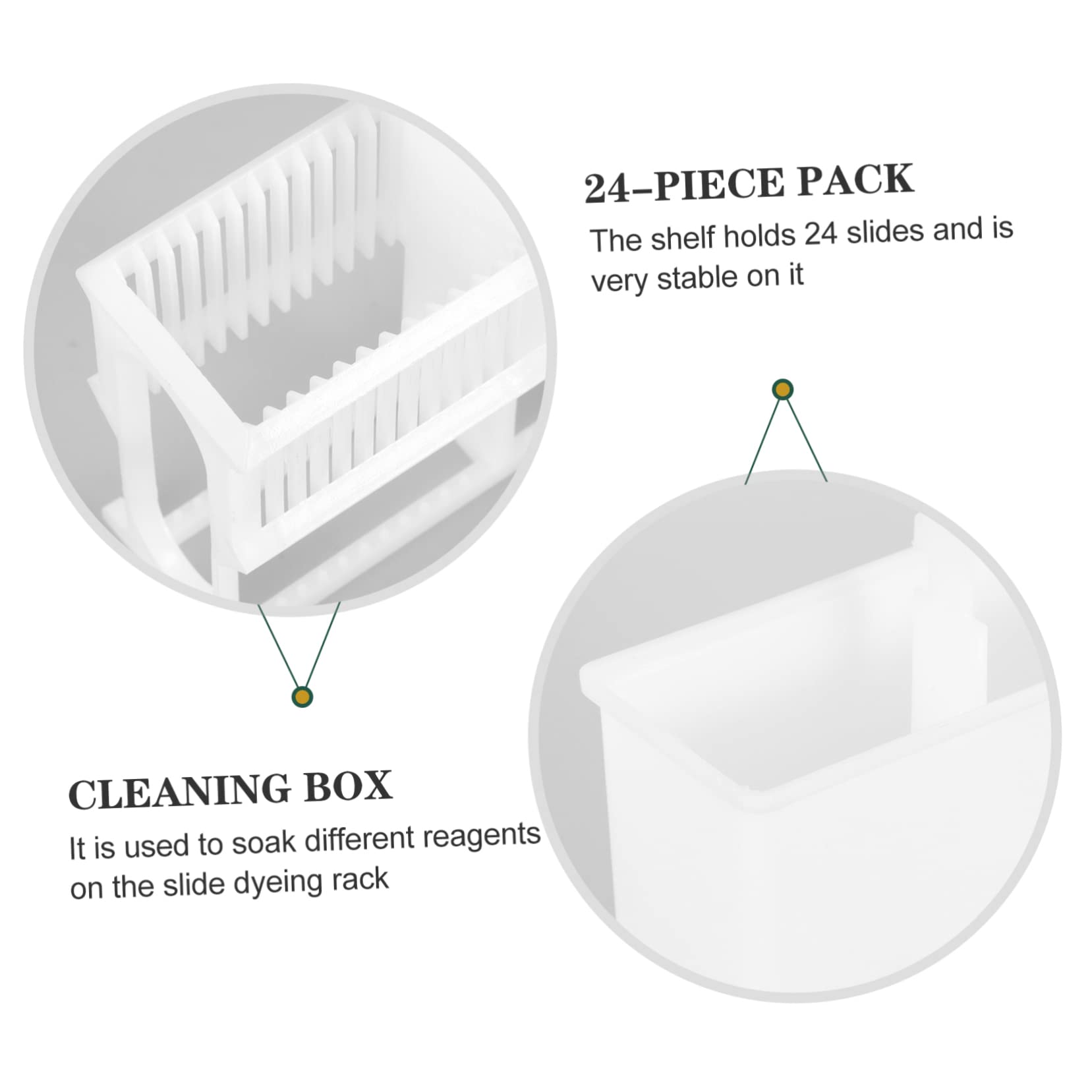 HOMOCONO 2 Sets Safe Practical Microscope Slides Staining Rack Jar Plastic 24 Slots for Lab Experiments