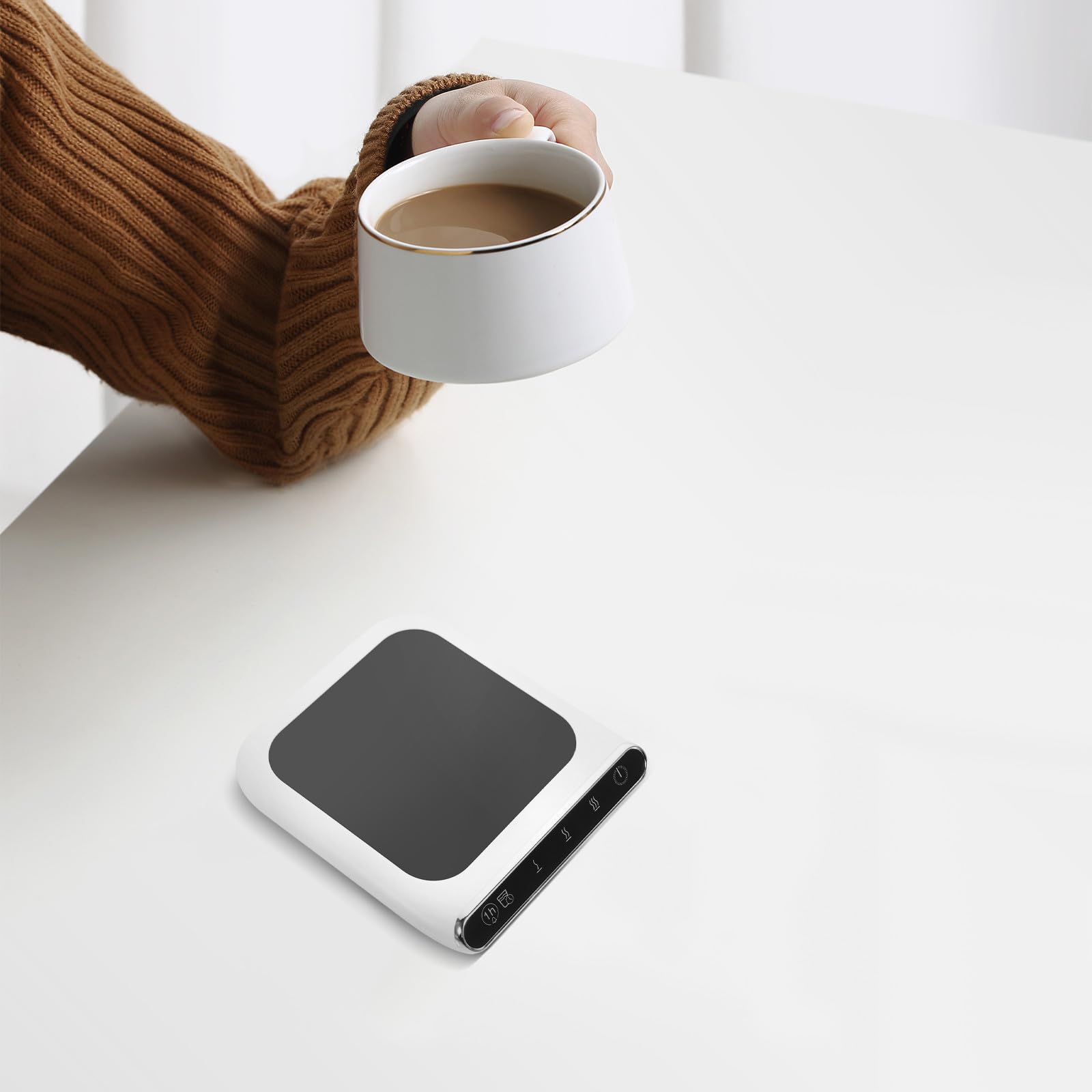 Didiseaon Calentador de Tazas Eléctrico 3 Niveles de Temperatura, Posavasos USB Reutilizable para Café, Té y Leche, Ahorro Energético, Adecuado para Oficina y Uso Doméstico