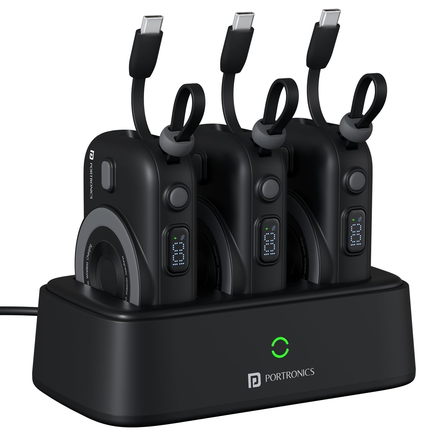 Portronics Power Shutter Home 3 x 10000mAh Fast Charging Wireless Powerbank with Charging Station, 22.5W Wired Output, 15W Wireless Output for iPhone 12 & Above, Android & Other Qi Enabled Devices-image-35