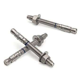 3/8" x 3-3/4" Concrete Anchors 25 Pack 3/8 inch Wedge Anchors Bolts Stainless Steel