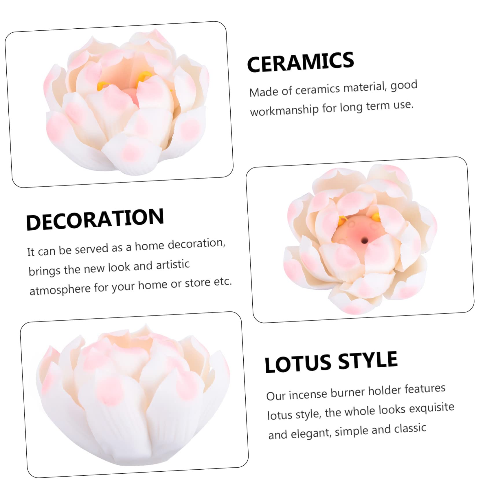 3stücke Ceramic Lotus Flower Räucherstäbchenhalter Aus Keramik Handgefertigter Räuchergefäß Für Zuhause Aromatherapie Und Buddhismus Dekoratives Wohnaccessoire Mit