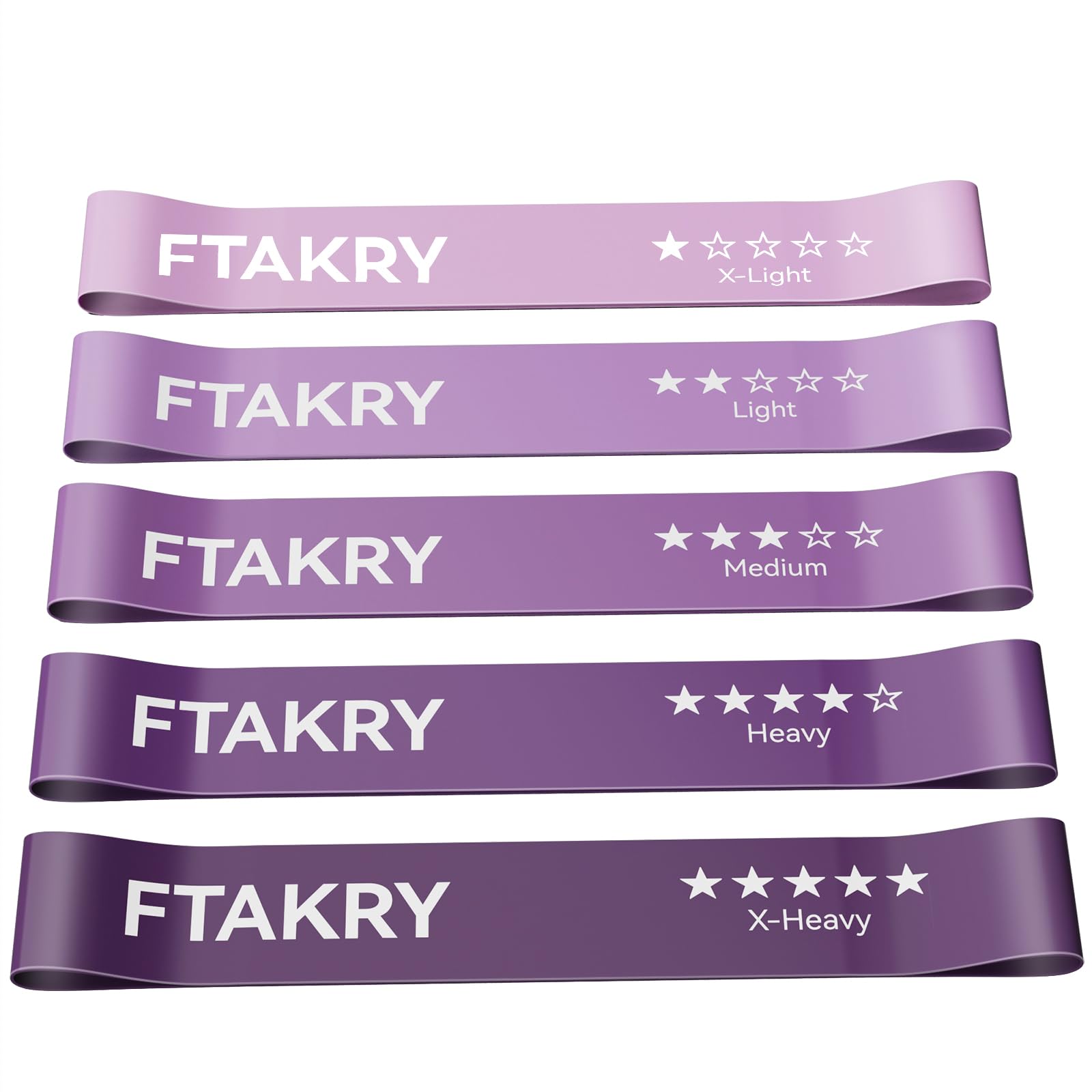 FTAKRY Resistance Bands for Working Out, Exercise Bands with 5 Resistance Levels, Natural Latex Resistance Bands Designed for Home Fitness, Strength