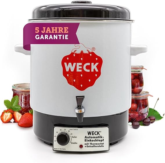 Weck Robot da cucina multifunzione - Multicooker automatico con spia di controllo e termostato - Cooking machine potente, 2000 Watt, 29 litri, bianco