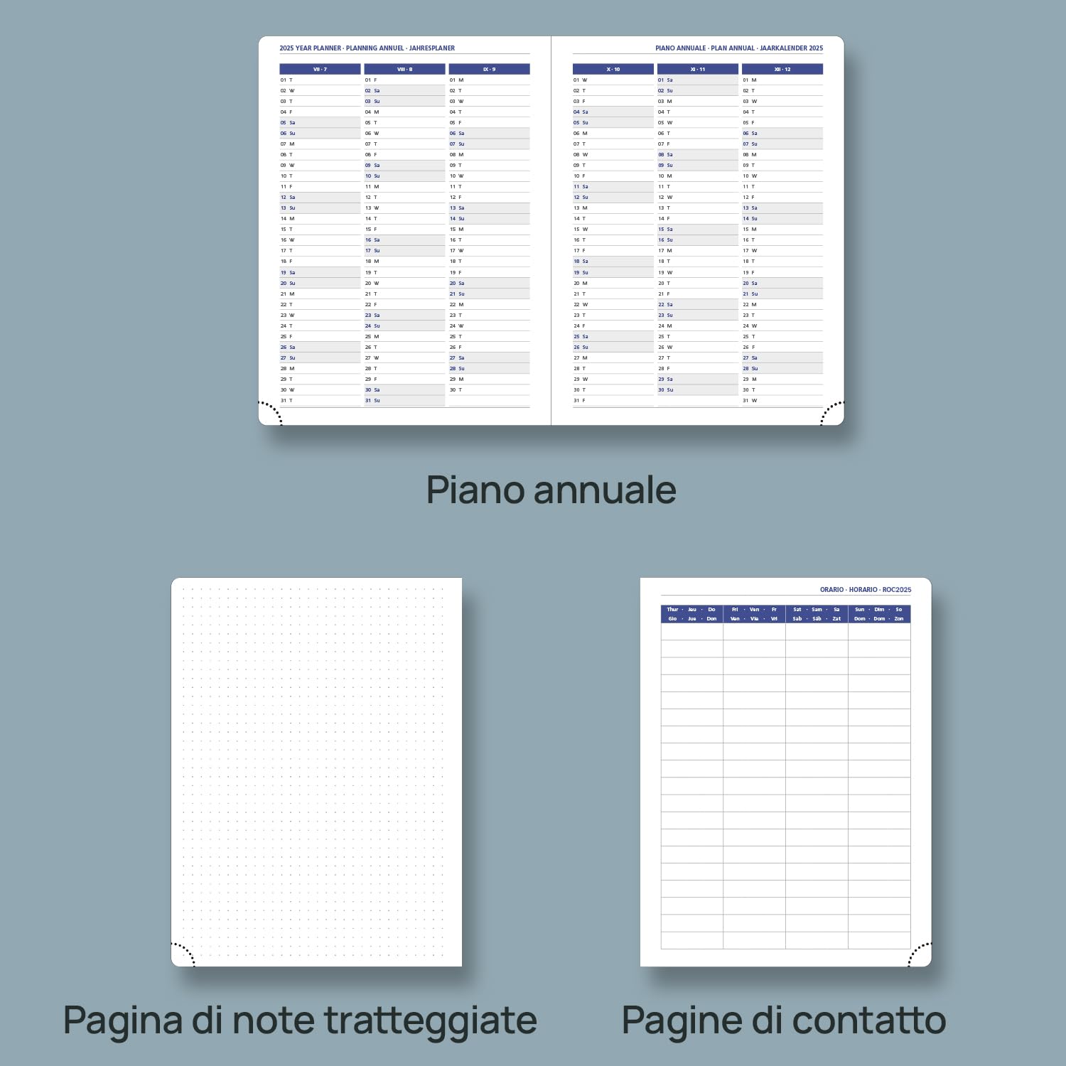 Agenda 2025 Settimanale - Da Gennaio A Dicembre, Copertina Rigida, Carta Spessa - Foto 11