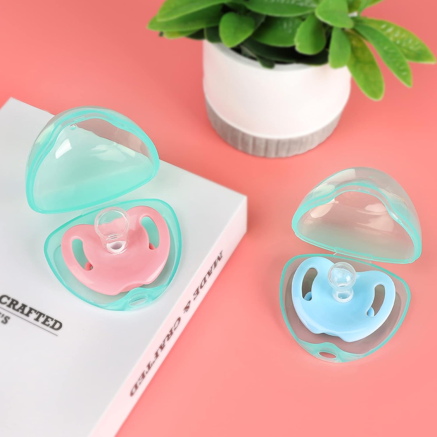 Accmor Pacifier Case, Pacifier Holder Case, Pacifier Container for Travel, BPA Free,Transparent Green, 3 Pack