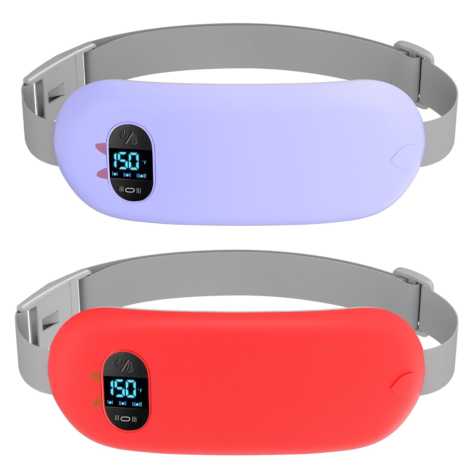 Portable Heating Pad for Cramps, Upgrade Cordless Electric Period Fast Heating Pad for Back Pain Relief Menstrual Belt 6 Heat 6 Massage Modes Gifts for Women Girls Her Girlfriend