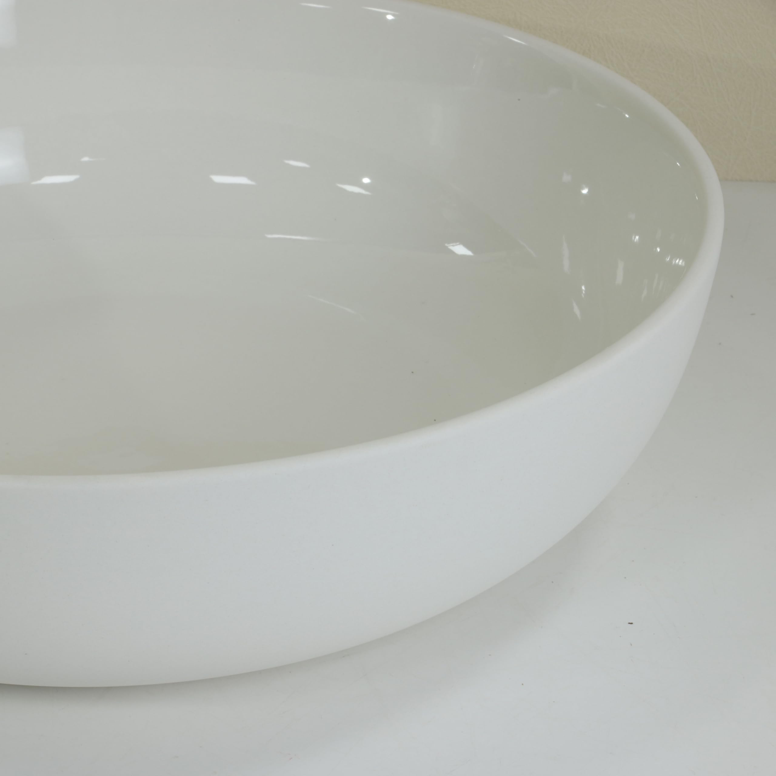 Olly & Rose Oxford OR10503 Grand bol à fruits en céramique de 26 cm - Bol de service décoratif pour cuisine et table basse - Grès blanc - Bol extra large pour pâtes