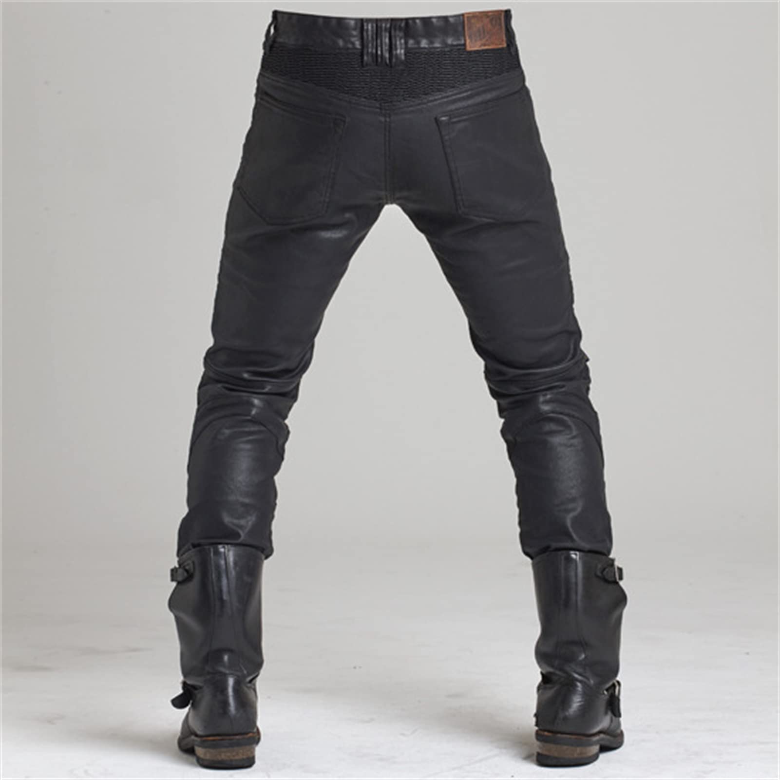 Pantaloni da moto da uomo, protezione anti-umidità, impermeabili, con protezione per fianchi e ginocchiere, realizzati in pelle Oxford