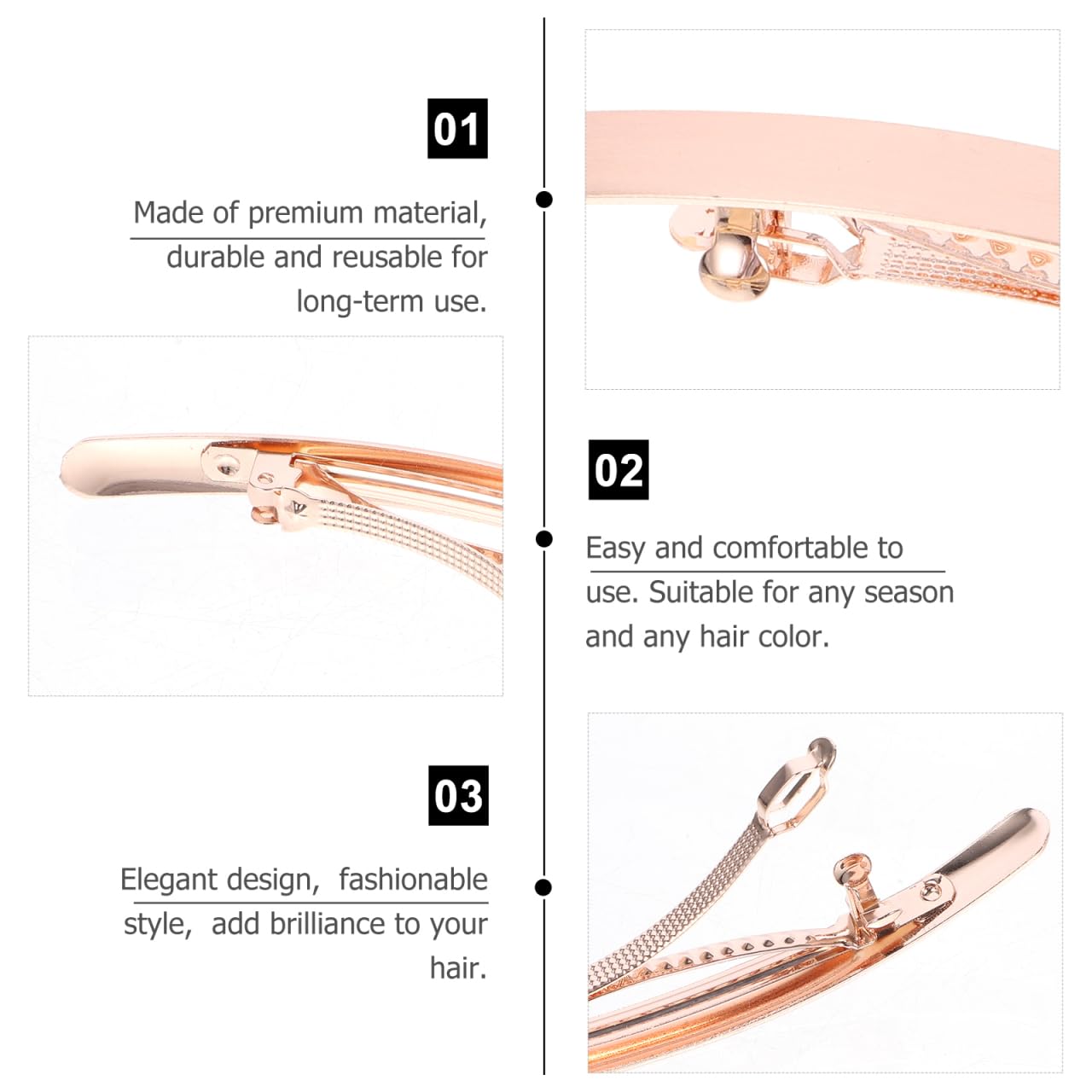 FRCOLOR Elegant One-Line Hair Clip 4-Inch Non-Slip Styling Accessory for Women Perfect for Parties Weddings and Everyday Use - Image 4