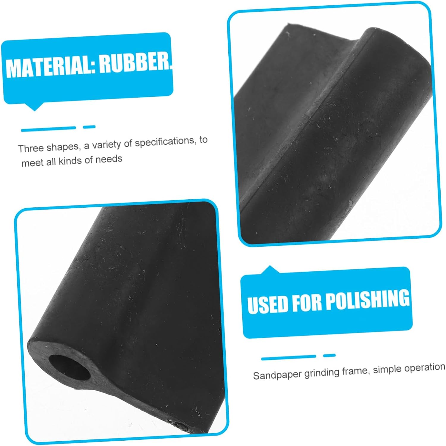 Sandpaper Holder Set for Woodworking Durable Rubber Sanding Blocks with Convex Buffing Pads for Polishing Curves and Contours Woodworking Tools