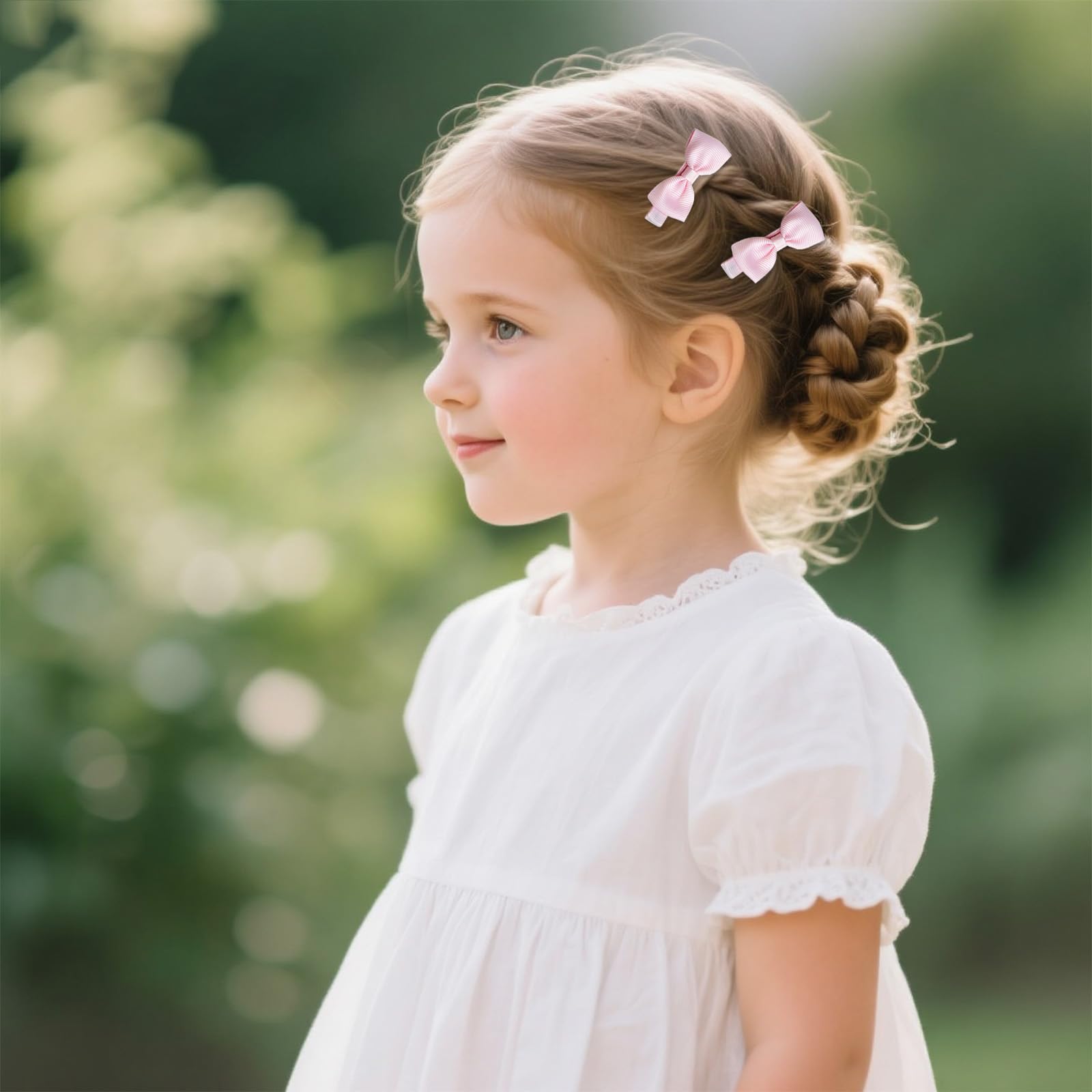 12 Pcs Baby Girls Pink Bow Hair Clips, Girls Hair Clips for Fine Hair Small Toddler Girls Baby Bows - Image 4