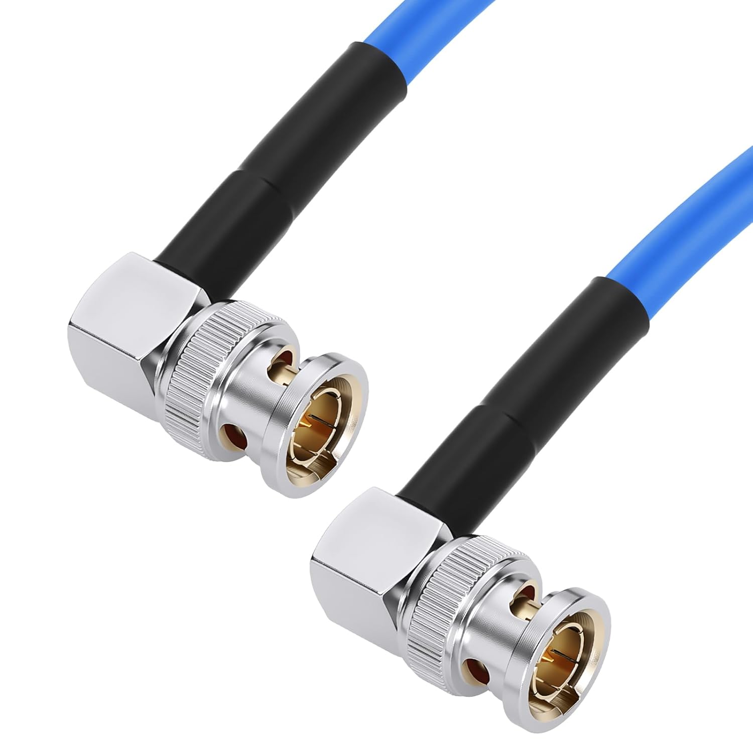 12G HD SDI 75 Ohm Video Coaxial Cable Neutrik Right Angle BNC to Right Angle BNC Male for 4K Video Camera