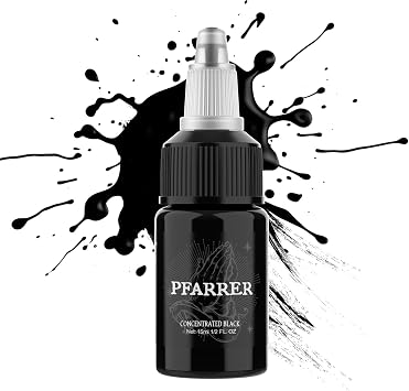 PFARRER Black Tattoo Ink 1/2oz15ml Vegan-Friendly USA Standard Pigment Tattoo Supplies Concentrated Black TI7003-15-002