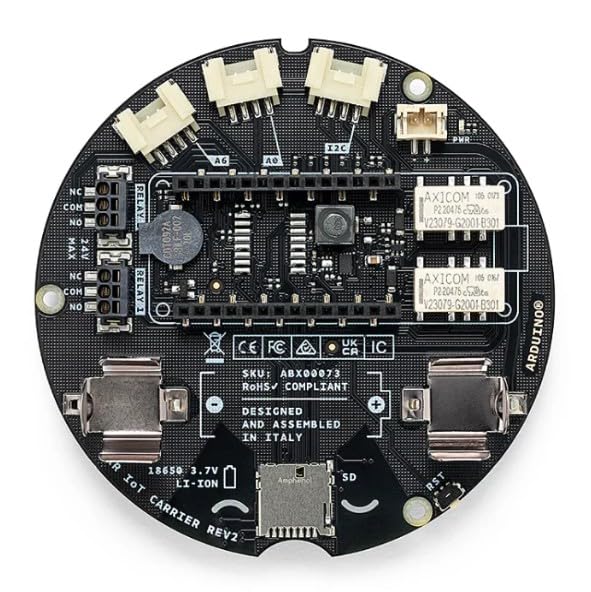 Image of Arduino MKR IoT Carrier Rev2 ABX00073 | BME688 Environmental Sensor, LSM6DSOX IMU, APDS-9960 Light Sensor | OLED Display | Dual 24V Relays | Arduino IoT Cloud Compatible