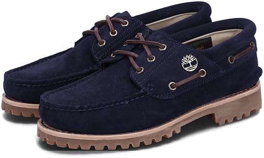 3-Eye Lug Handsewn Boat Shoe: Dark Blue Suede A683W 0A683W